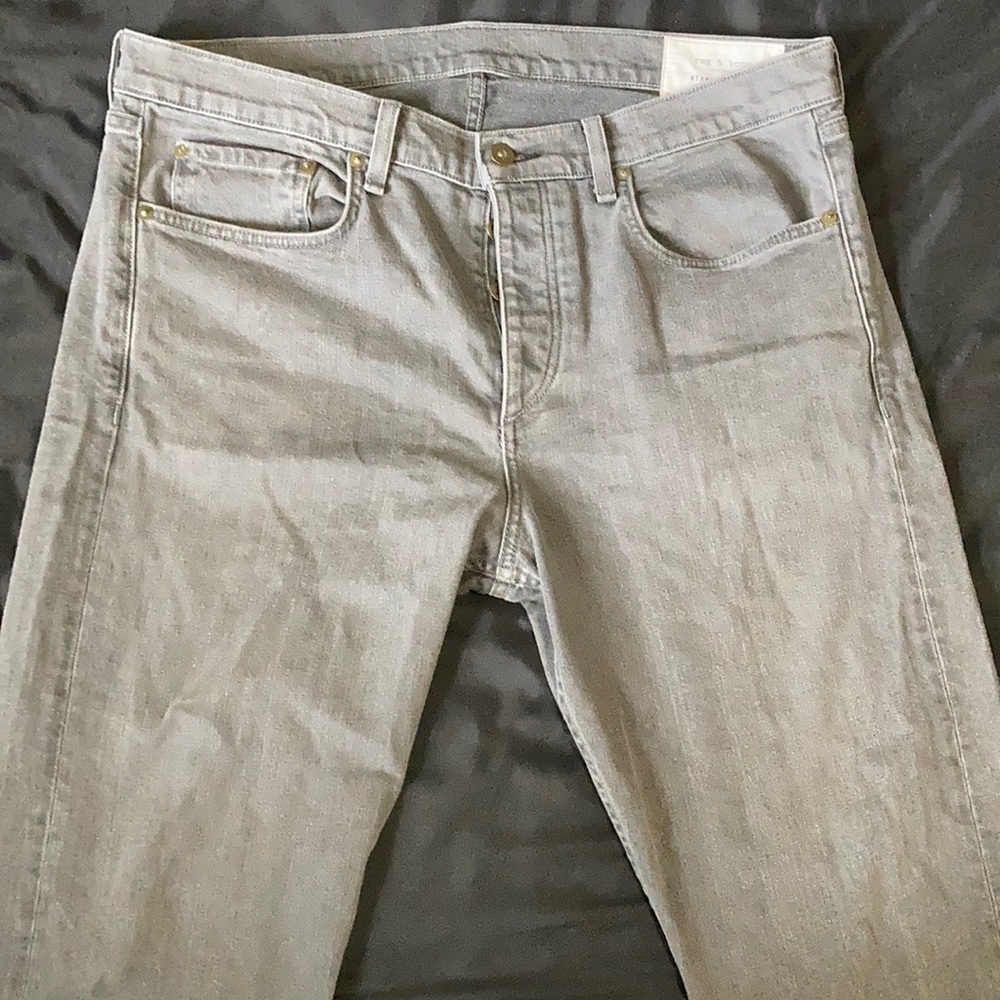 Rag and Bone light grey slim fit jean straight leg